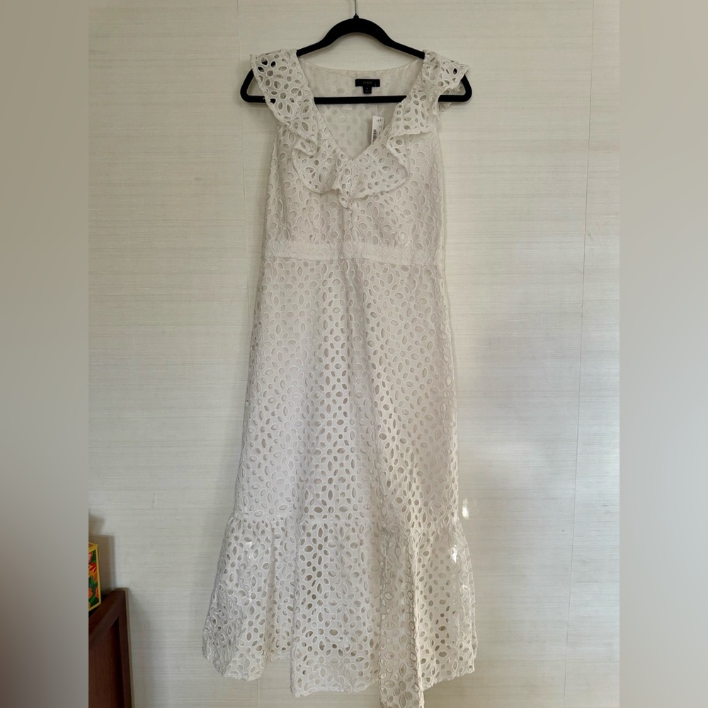 J Crew White Eyelet Sleeveless Dress